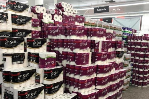 It's toilet paper aplenty at Coles, Victoria Gardens.