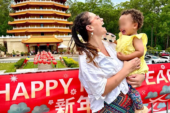 Jewlz and her toddler are all smiles here, but the single mother is anxious about how they’ll cope during Cyclone Alfred.