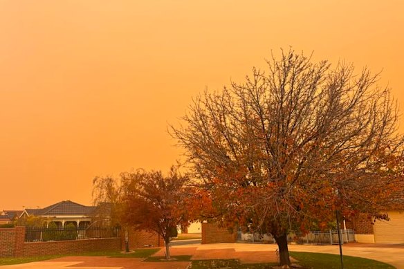 The dust storm in Mildura on Monday afternoon.
