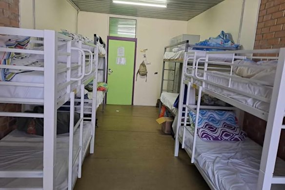 PALM worker accommodation in Queensland. Workers are charged upwards of $185 a week to sleep in hostel-style accomodation.