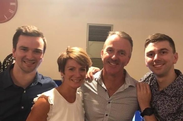 Joshua Prestney (right) with his Dad Andrew, Mum Belinda and brother Alex