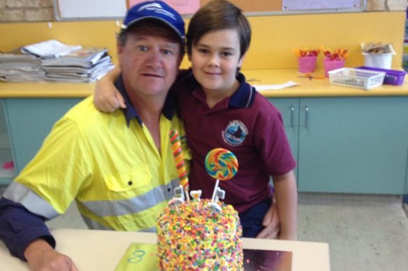 Wayne Smith with his son Noah Smith who were both found dead in a Yamba home last Thursday.