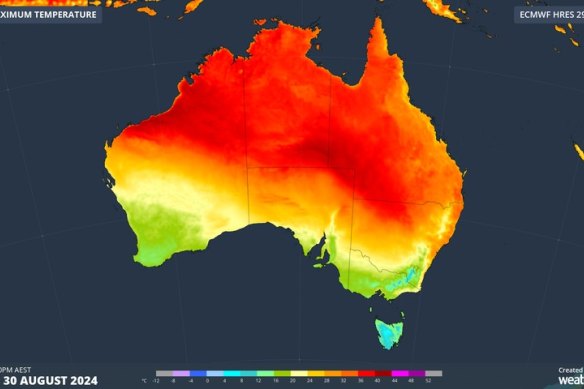 On Friday, a record-breaking hot air mass was focussed on parts of Qld, NSW, SA and the NT.

