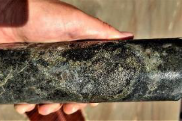 Mineralised drill core from Strickland Metals’ Rogozna gold-copper project in Serbia.