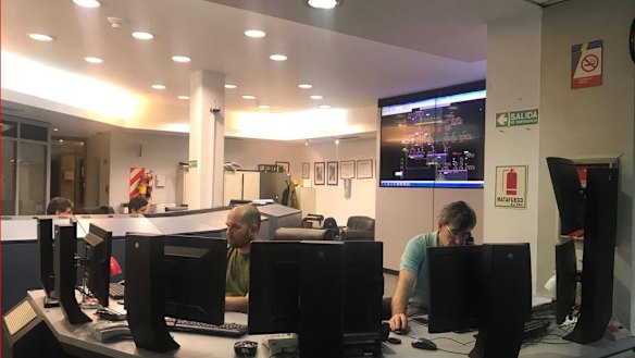 Employees from Argentina's main energy provider Edesur work to restore power.