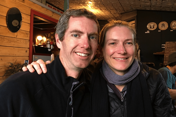 Doctors Nigel Murray and Catherine Orr, who have been married for 22 years. Pictured before the pandemic.