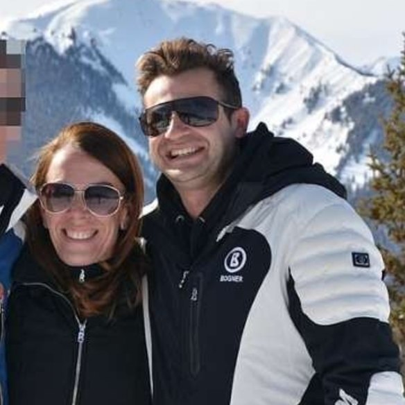 Anthony Koletti and Melissa Caddick on the ski slopes.