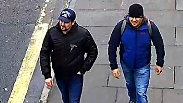 CCTV footage showing Ruslan Boshirov and Alexander Petrov on Fisherton Road, Salisbury, on March 4.