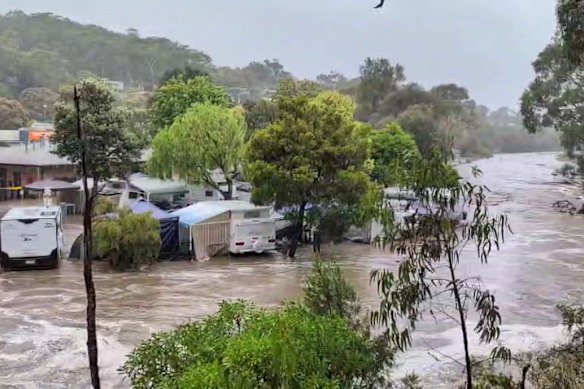 Flooding at Lorne campground. 