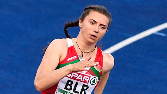 Krystsina Tsimanouskaya said she was safe with police at the airport.