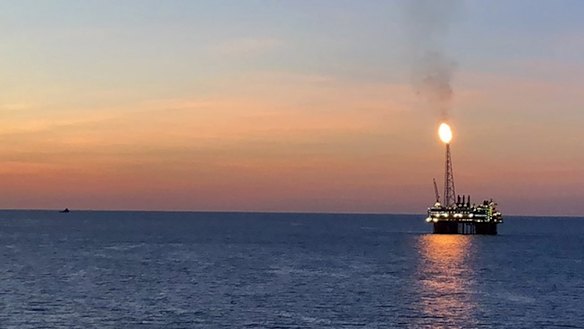 The Ichthys Explorer offshore LNG production platform - part of Australia's fastest growing emissions source.