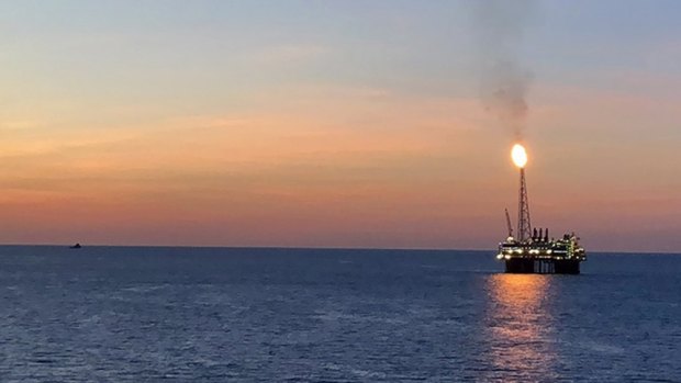 The Ichthys Explorer offshore LNG production platform - part of Australia's fastest growing emissions source.