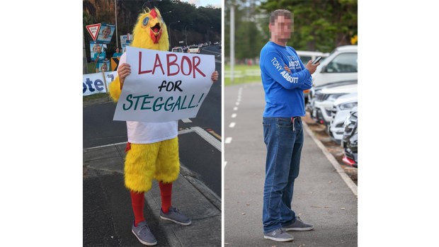 Chicken man has been campaigning against Zali Steggall. Could this be the man behind the costume?