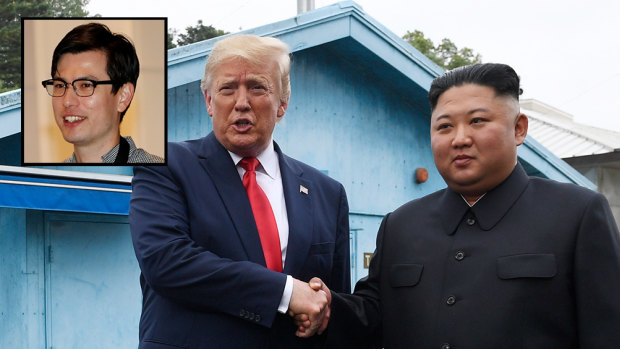 Alek Sigley was held in detention at the same time that Donald Trump and Kim Jong-un met in the DMZ. 