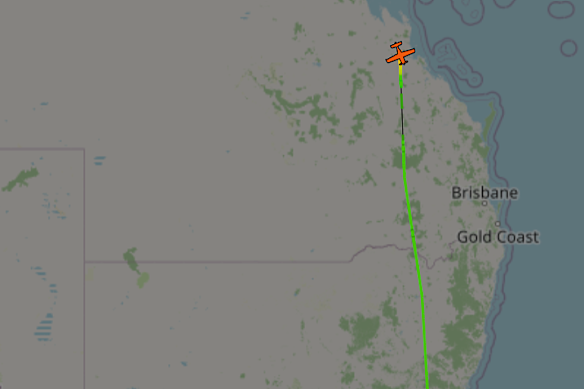 A flight-tracking database shows the One Nation plane returning frequently to Rockhampton.