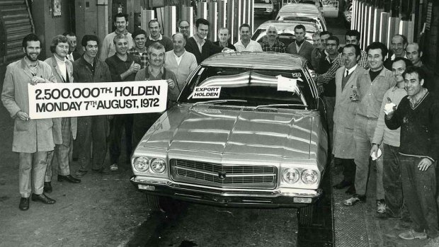 The two and a half millionth Holden rolls of the line at GMH's Dandenong plant.