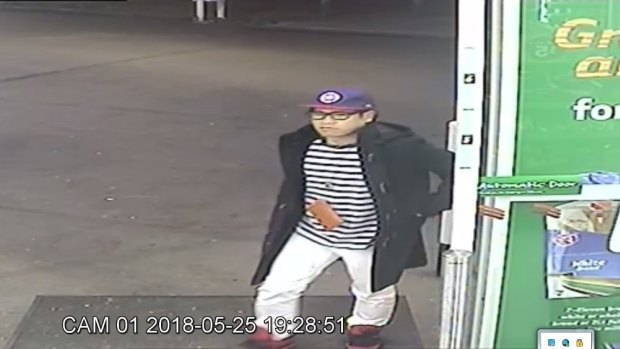Mario Phetmang was last seen in this CCTV footage at a service station. 