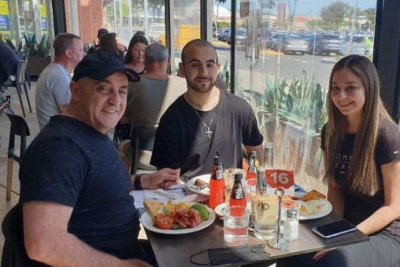 Celeste with her brother Alessandro and Tony having breakfast, the last time Tony saw his daughter before her death. 