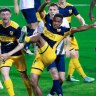 Central Coast Mariners en route to victory over Al Ahed in the AFC Cup final.