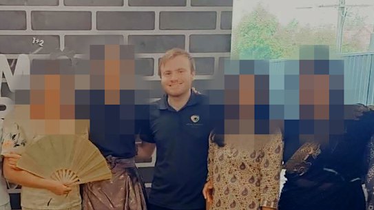 Joshua Brown pictured at a childcare centre where he worked in Essendon from February until days before his arrest in May.