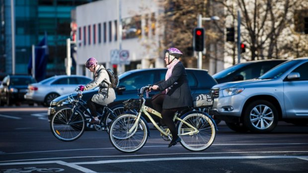 Almost the same number of Canberrans rode their bikes to work as they catch public transport.