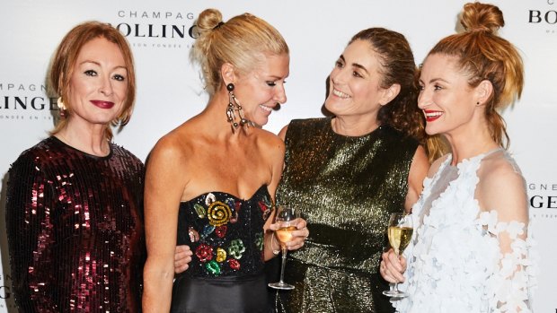 (L-R) Alex Smart, Heidi Middleton, Jackie Frank and Genevieve Smart at the Bollinger R.D. 2004 dinner at the Art Gallery of NSW.