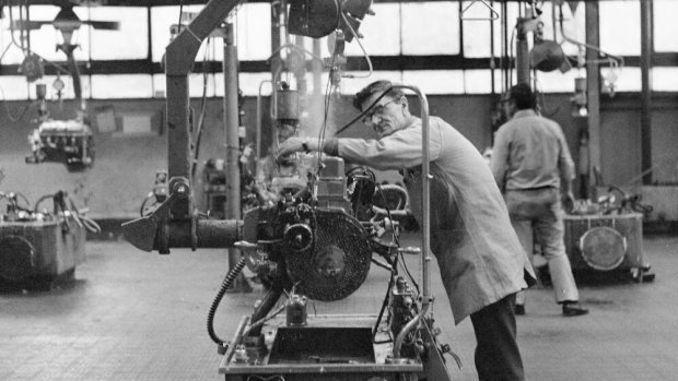 The General Motors Holden factory floor in 1974.