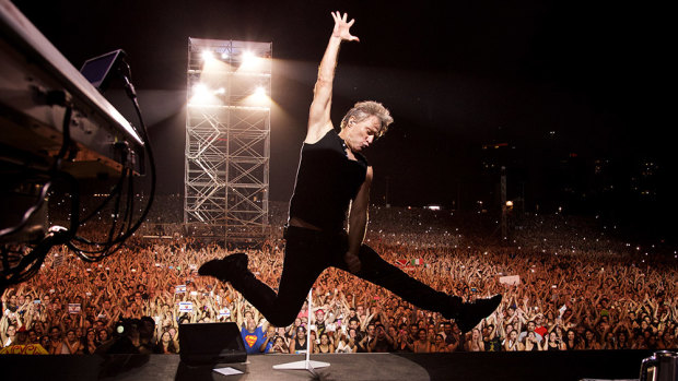 Bon Jovi performing in Tel Aviv in 2015. 