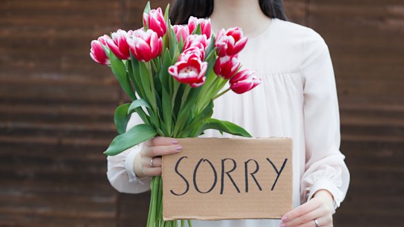 We know that an apologetic tone lubricates awkward situations, and soothes offended parties. It can take the bite out of an argument quicker than a stun gun.