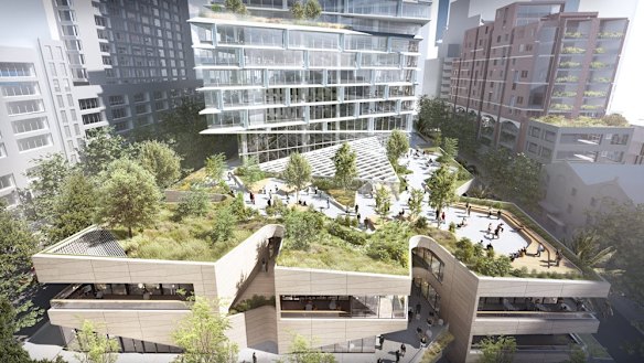 Artist's impressions of AMP's new Quay Quarter Tower at Circular Quay in Sydney.