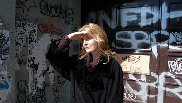 Anna Funder outside the Berlin flat where she lived at the time the wall came down. 