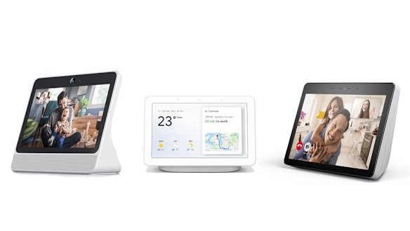 Smart displays: Facebook's Portal, the Google Home Hub and Amazon's Echo Show. Portal and Show can make video calls, and all can control your smart home.