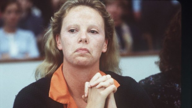 Charlize Theron as the serial killer Aileen Wuornos in Monster.