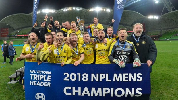 Crowning glory: Heidelberg United capped off their season by claiming the NPL Championship trophy.
