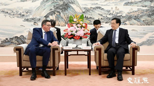 Jiangsu provincial party secretary Xin Changxing met with Victorian Premier Daniel Andrews.
