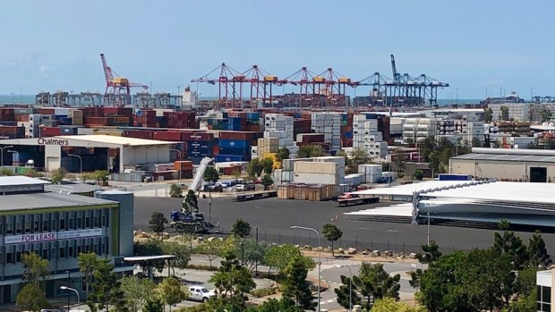 The container wharf at the Port of Brisbane.