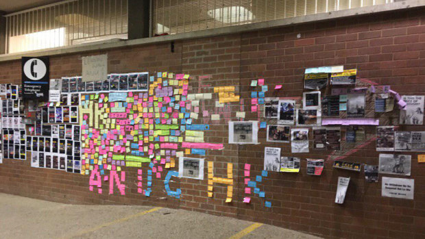 Lennon wall by students at the Australia National University.