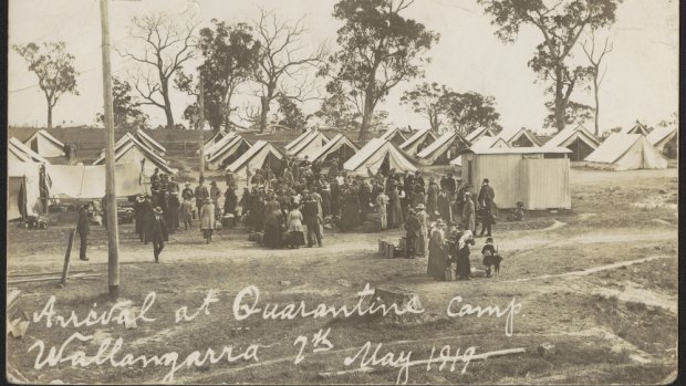 Arrival at quarantine camp in Wallangara.