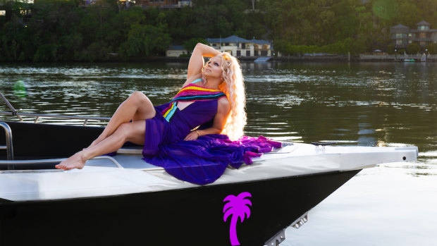 Celebrity Courtney Act will lead the River Pride Parade on the Brisbane River in November.