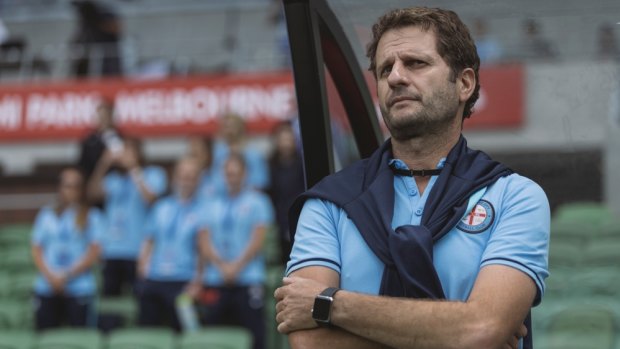 Recruitment target: Former Melbourne City women's coach, Joe Montemurro, now at Arsenal, has been linked with the Matildas job.