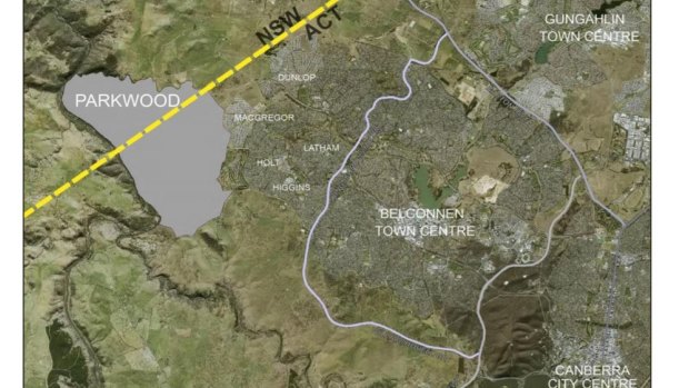 The framework for Parkwood, the NSW-side development of the cross-border Ginninderry project west of Belconnen.