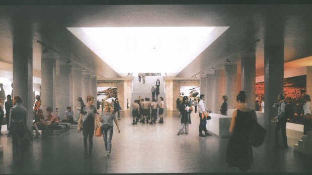 An artist's impression of a new orientation gallery at the Australian War Memorial.