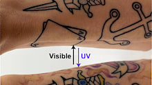 Newly-designed tattoos can be turned on and off with the application of different kinds of light.