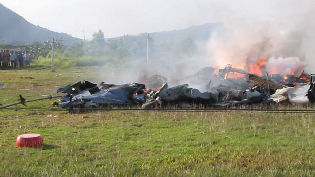 The crash site of the navy helicopter disaster