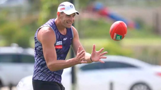 Aaron Sandilands will be a mentor to Fremantle's young ruckmen.