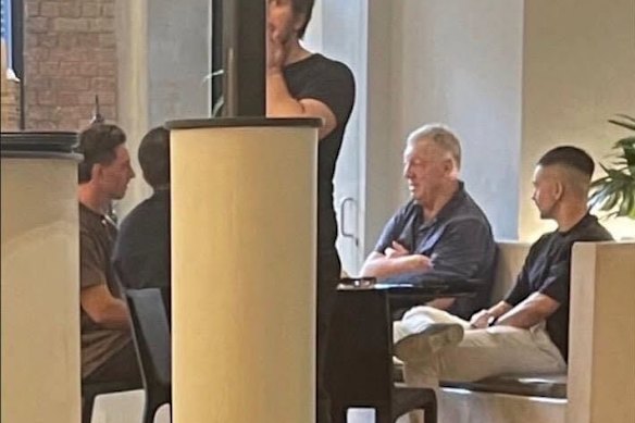 Sam Verrill and his management team meet with Canterbury’s Phil Gould.