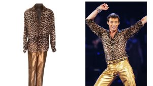 Hugh Jackman’s leopard print ensemble from The Boy From Oz will go under the hammer.