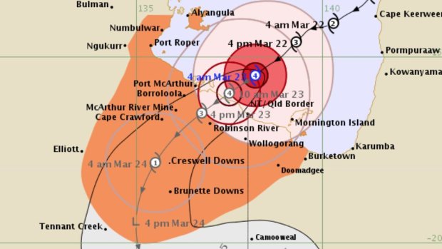 The weather bureau is tracking the very destructive core of Severe Tropical Cyclone Trevor which was expected to hit on Saturday morning.