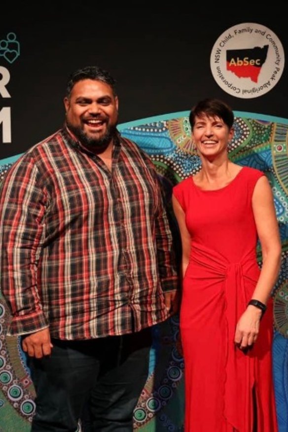 Minister for Families and Communities Kate Washington with AbSec chief executive and BlaQ founder John Leha.