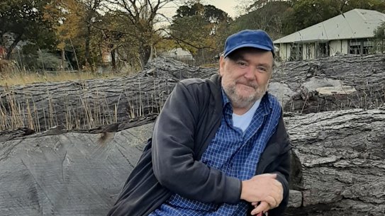 Peter Anthony on a mushroom forage near Shoreham Beach.